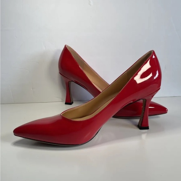 Skysterry Red Patent Pointed Spool Heel, Women’s Size 10/ EU 41, New - Picture 2 of 7